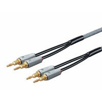 Monolith by Monoprice 14AWG Oxygen Free Copper Multi-Strand Conductors PE Insulated Speaker Wire with Gold Plated Banana Plug Connectors, 6ft - Pair