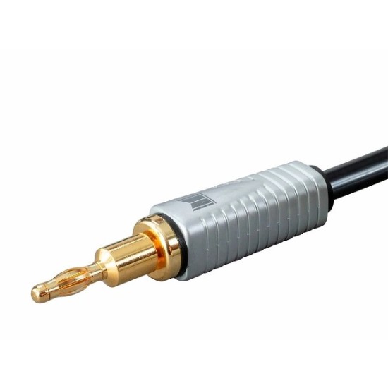 Monolith by Monoprice 14AWG Oxygen Free Copper Multi-Strand Conductors PE Insulated Speaker Wire with Gold Plated Banana Plug Connectors, 6ft - Pair Monolith by Monoprice 14AWG Oxygen Free Copper Multi-Strand Conductors PE Insulated Speaker Wire with Gold Plated Banana Plug Connectors, 6ft - Pair