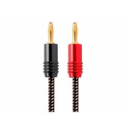 Monoprice Speaker Wire, Braided with Banana Plugs, 2-Conductor, 14AWG, 3ft