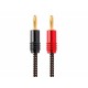 Monoprice Speaker Wire, Braided with Banana Plugs, 2-Conductor, 14AWG, 3ft Monoprice Speaker Wire, Braided with Banana Plugs, 2-Conductor, 14AWG, 3ft