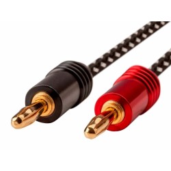 Monoprice Speaker Wire, Braided with Banana Plugs, 2-Conductor, 14AWG, 3ft