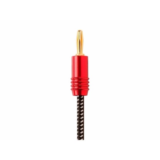 Monoprice Speaker Wire, Braided with Banana Plugs, 2-Conductor, 14AWG, 3ft Monoprice Speaker Wire, Braided with Banana Plugs, 2-Conductor, 14AWG, 3ft