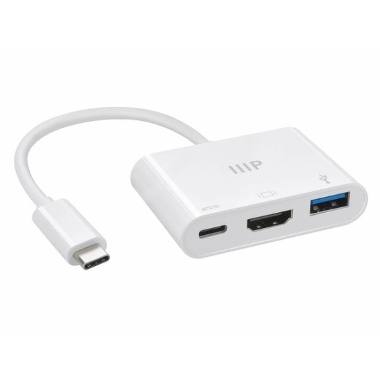 Monoprice 3-in-1 USB-C to 4K HDMI Multiport Adapter Monoprice 3-in-1 USB-C to 4K HDMI Multiport Adapter
