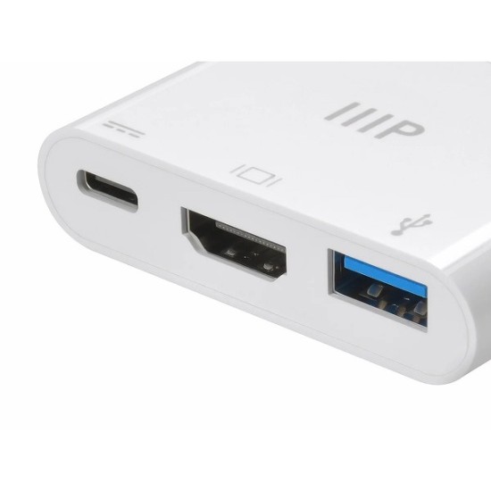 Monoprice 3-in-1 USB-C to 4K HDMI Multiport Adapter Monoprice 3-in-1 USB-C to 4K HDMI Multiport Adapter