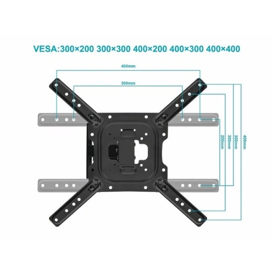Monoprice Full Motion Single-Stud TV Wall Mount Bracket For 23" To 60" TVs up to 77lbs, Max VESA 400x400, Works with Concrete, Brick, and Wooden Studs Monoprice Full Motion Single-Stud TV Wall Mount Bracket For 23" To 60" TVs up to 77lbs, Max VESA 400x400, Works with Concrete, Brick, and Wooden Studs