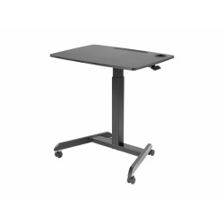 Monoprice Gas-Lift Height Adjustable Sit-Stand Mobile Rolling Workstation Laptop and Computer Desk V2