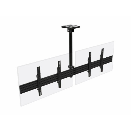 Monoprice Commercial Series 2x1 Panel Menu Board Adjustable Tilt Ceiling TV Mount for Displays Between 32in and 65in, Max Weight 66 lbs. ea., VESA Patterns up to 600x400 Monoprice Commercial Series 2x1 Panel Menu Board Adjustable Tilt Ceiling TV Mount for Displays Between 32in and 65in, Max Weight 66 lbs. ea., VESA Patterns up to 600x400